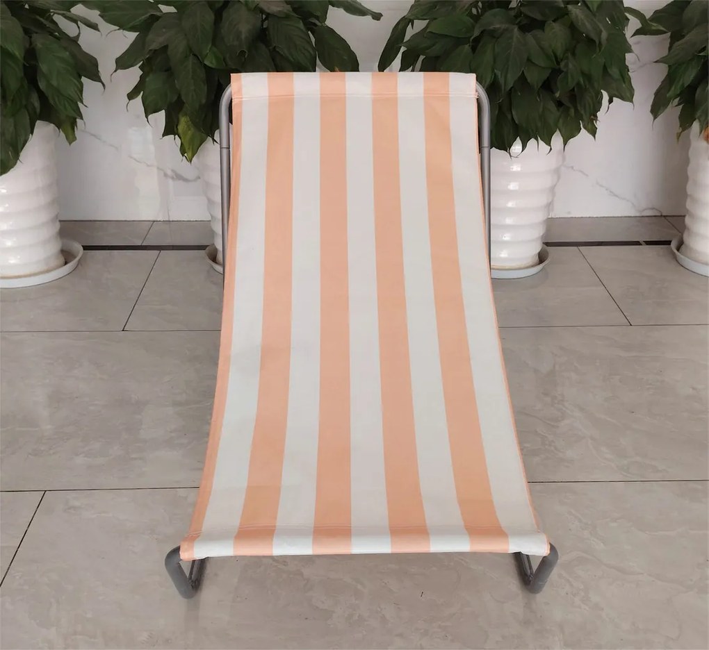 Skladacie plážové ležadlo SAND, oranžové pruhy