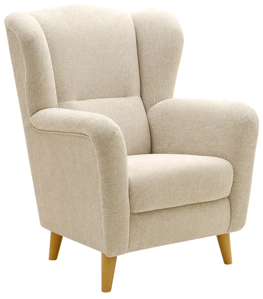 FINES krémové kreslo ušiak Aladin