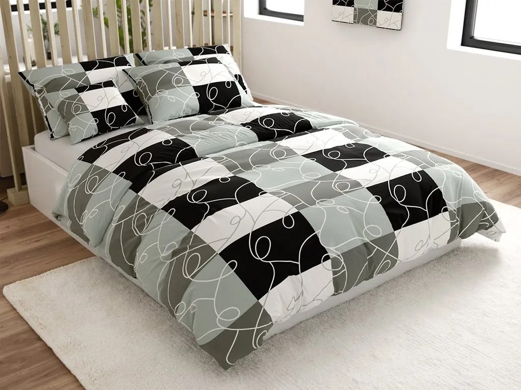 Bavlnené obliečky SQUARES BLEND sivé Rozmer obliečky: 70 x 90 cm | 140 x 200 cm