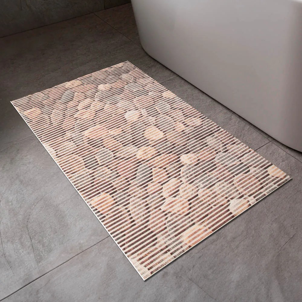 Kúpeľňová penová rohož / predložka PRO-002 Hnedé kamene - metráž šírka 65 cm