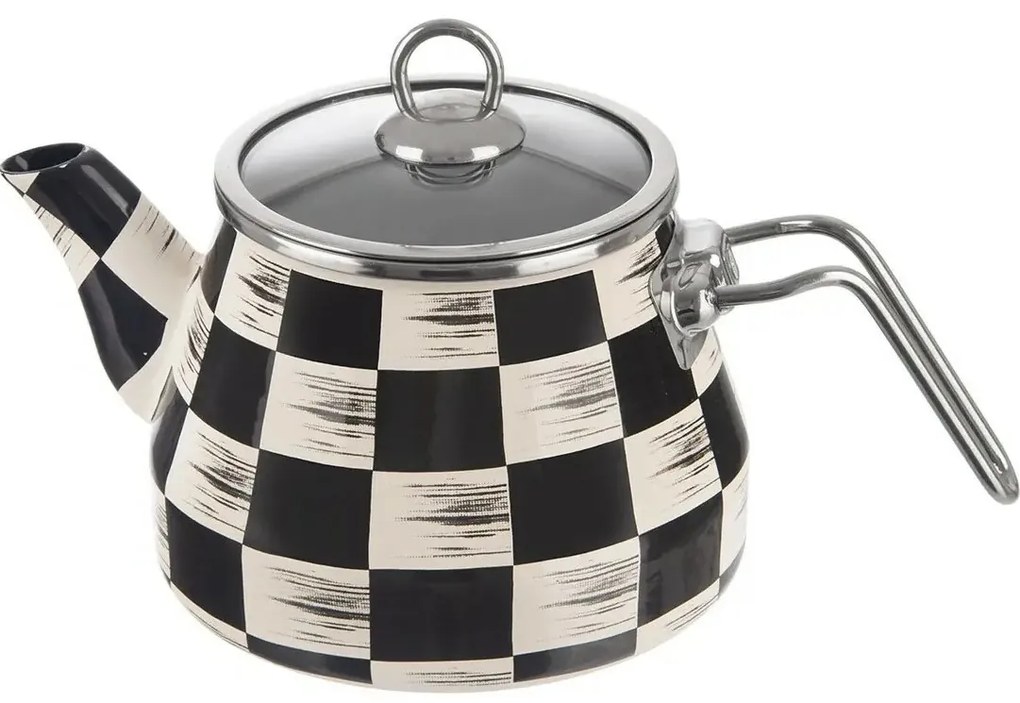 Čajník smalt ŠACHOVNICA Lem 2 l