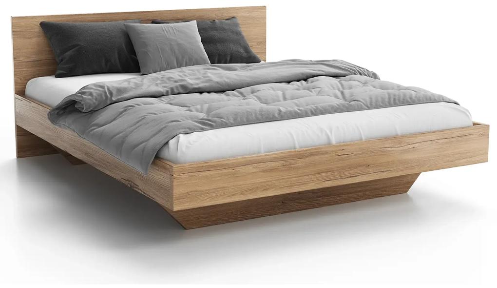 Levitujúca posteľ 160x200 z nábytkovej dosky, dub craft DM2
