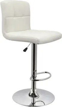 Barová stolička Mefisto, biela ekokoža%