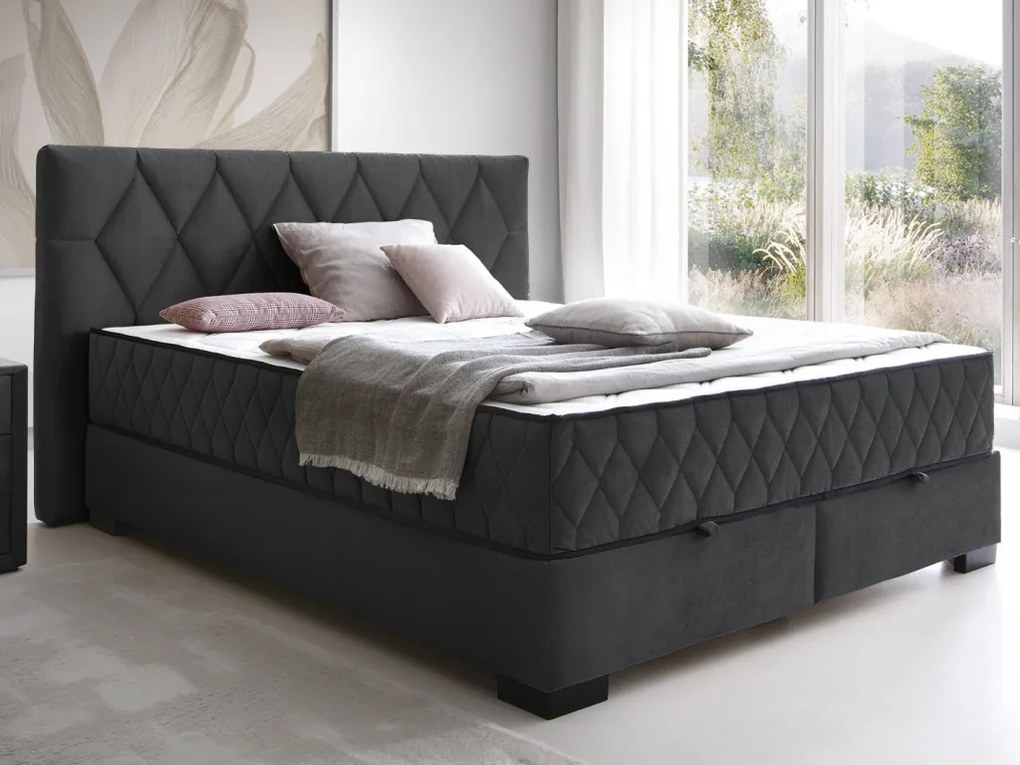 Posteľ Reve 180x200 cm, grafitovo šedá