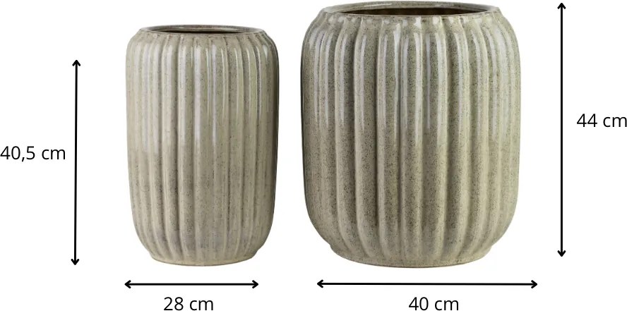 Sada 2 ks keramických květináčů NEVA BEIGE XV béžová