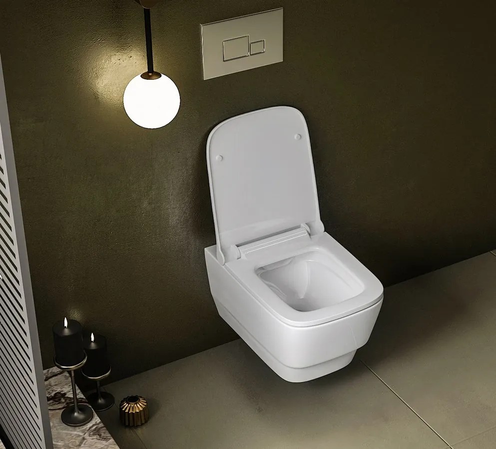Sapho Sapho, BELLO závesná WC misa, Rimless, 35,5x53 cm, biela