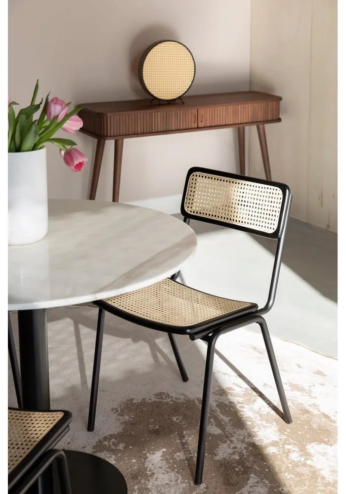 Čierne ratanové jedálenské stoličky v súprave 2 ks Jort - Zuiver