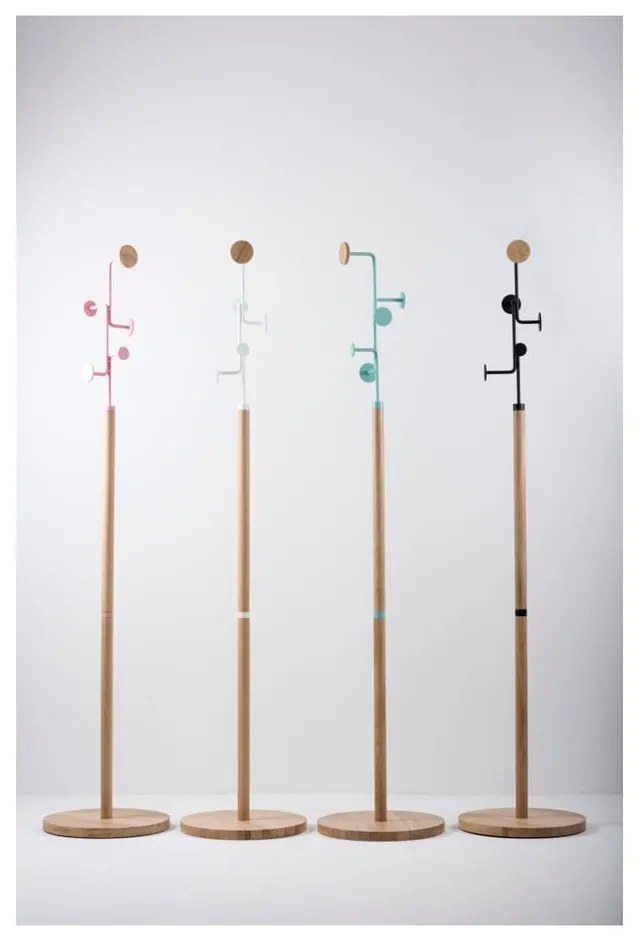 Stojací vešiak z masívneho dubového dreva s bielym detailom Gazzda Hook