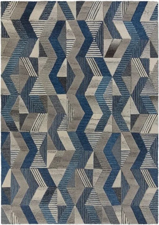 Flair Rugs 160x230 cm Kusový koberec Moda Asher Blue, modrá, chodba / predsieň