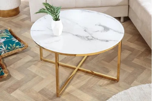 Konferenčný stôl 42160 Elegance Ø80cm Marble Look - Komfort-nábytok