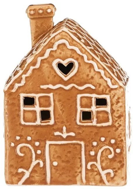 Keramický perníkový domček LED, hnedá