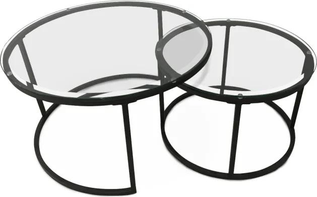 Set dvou konferenčných stolíkov KALERO sklo/kov Tempo Kondela