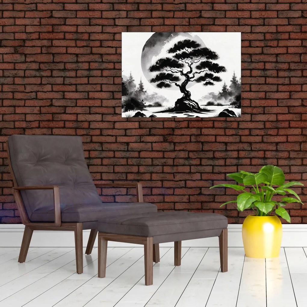 Obraz – Čiernobiela bonsai (70x50 cm)