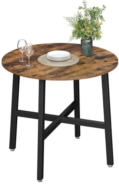 TRENDIE Stôl okrúhly v rustikálnom štýle 80 cm