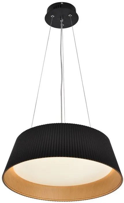 Candellux Čierne závesné LED svietidlo Umbria s dreveným dekorom 24W 31-24183