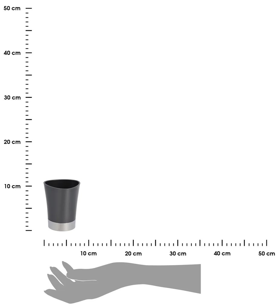 Kúpeľňový pohár Cuesta, sivá/s chrómovými prvkami, 250 ml