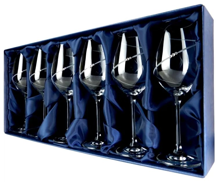ELITE GLASS Silhouette - poháre na víno so Swarovski® Elements | sada 6 ks