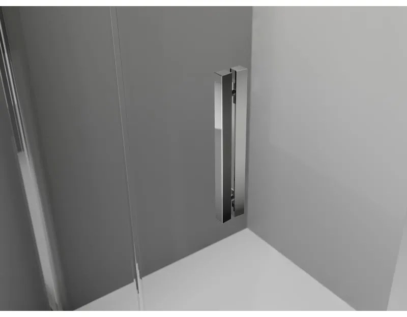 Mexen Exo, asymetrický sprchovací kút s posuvnými dverami 100 x 90 cm, 6mm číre sklo, chrómový profil, 8131-100-090-01-00