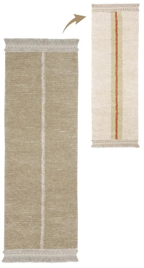 Béžový bavlnený behúň 80x230 cm Duetto Sage – Lorena Canals