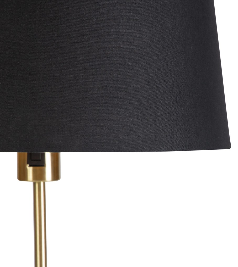 Stojaca lampa zlatá/mosadzná s čiernym tienidlom 35 cm nastaviteľná - Parte