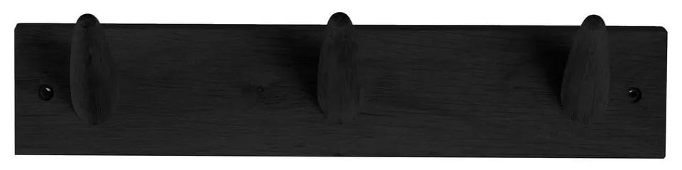 Čierny vešiak na oblečenie z dubového dreva Canett Uno, šírka 40 cm