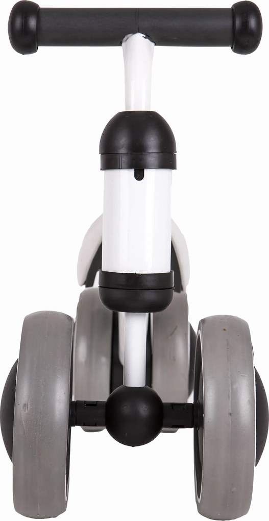 ECOTOYS mini odrážadlo pre deti biele 18–36 mesiacov, dvojité predné kolesá, s blokádou
