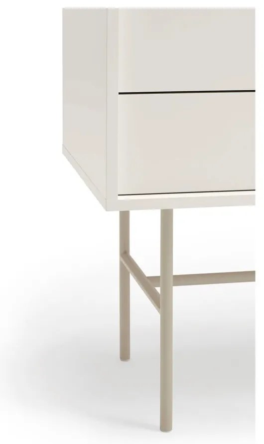 Béžovo-krémová nízka komoda s posuvnými dverami 140x91 cm Nube – Teulat