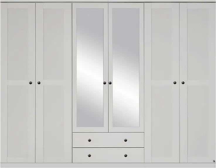 Šatníková skriňa Rosenheim, 271 cm, biela