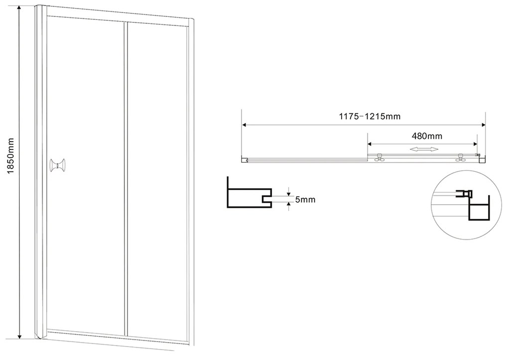 Aqualine Aqualine, AMADEO obdĺžniková sprchová zástena 1200x800mm L/P varianta, sklo Brick, BTS120BTP80