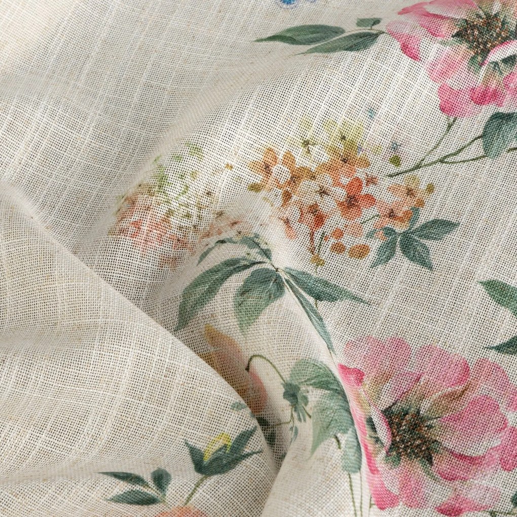 ZÁVES NA KRÚŽKOCH VANESA 140X250 CM KVETY