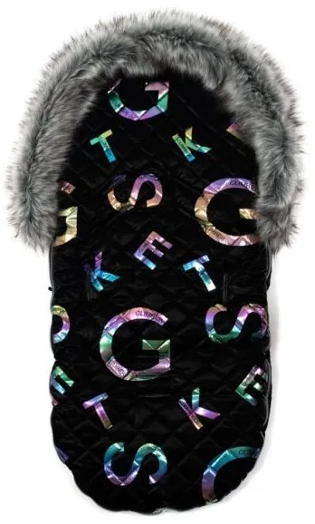 NEW BABY Luxusný fusak s kožušinkou Climber New Baby čierny