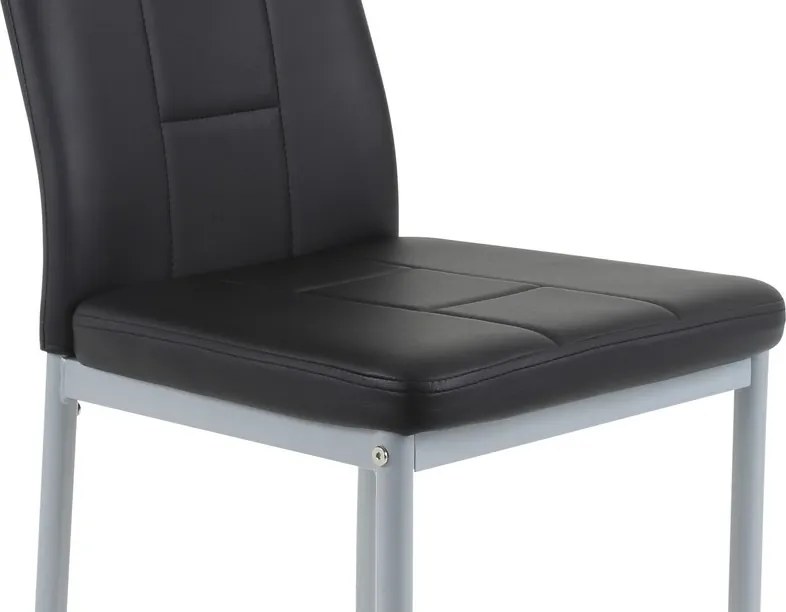 Jedálenská stolička Kim, čierna ekokoža