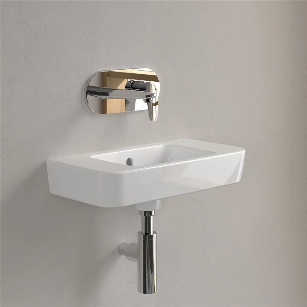 VILLEROY & BOCH O.novo Compact závesné umývadielko bez otvoru, s prepadom, 500 x 250 mm, biela alpská, 43425201