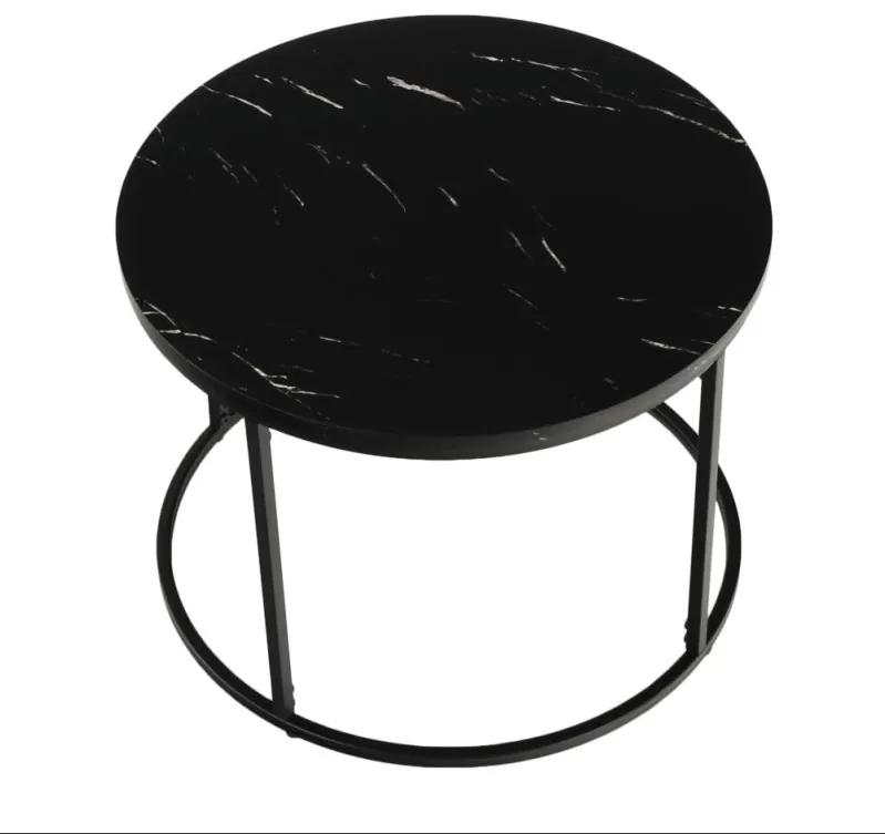 Kondela Konferenčný stolík, GAGIN, čierny mramor-čierny kov