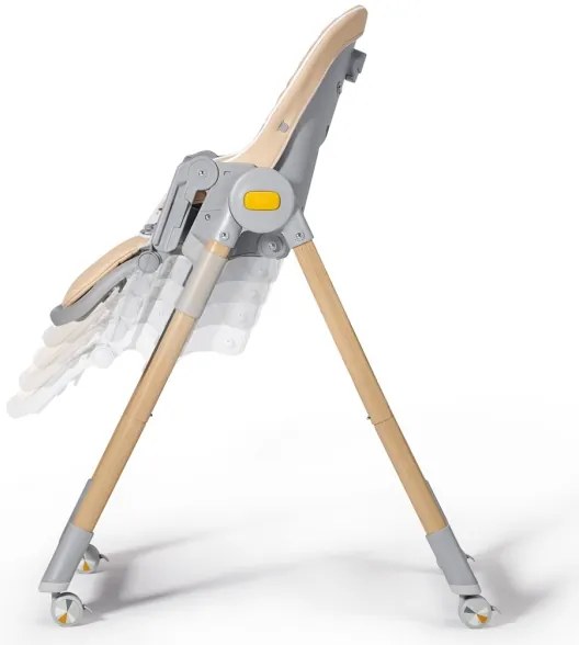 KINDERKRAFT - Detská jedálenská stolička 2v1 LASTREE béžová/šedá