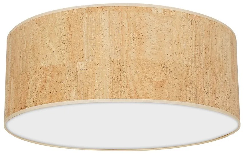 Stropné svietidlo Cork Round, 1x korkové tienidlo, (biele plexisklo), (fi 50cm)
