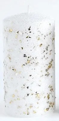 Vánoční svíčka GLAMOUR 7x10 cm bílá