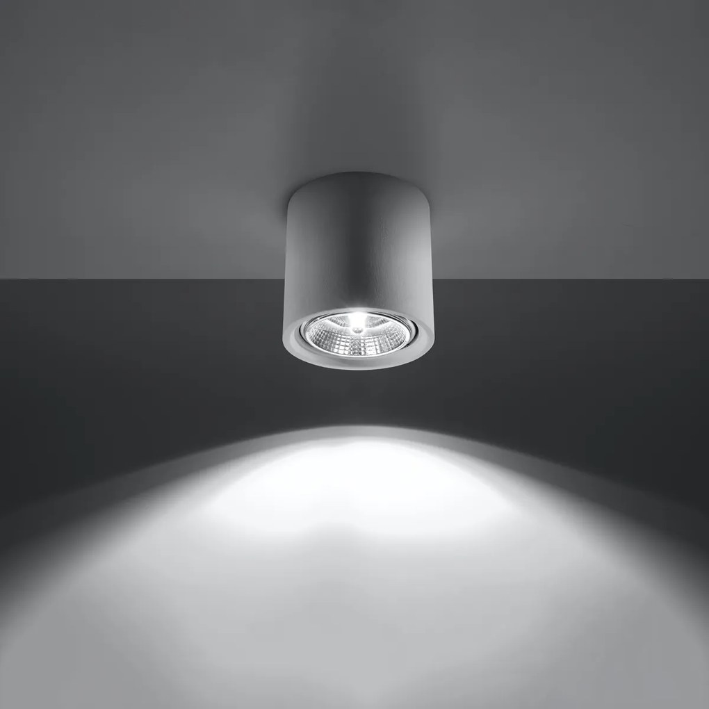 Stropné svietidlo Kalu, 1x biele kovové tienidlo