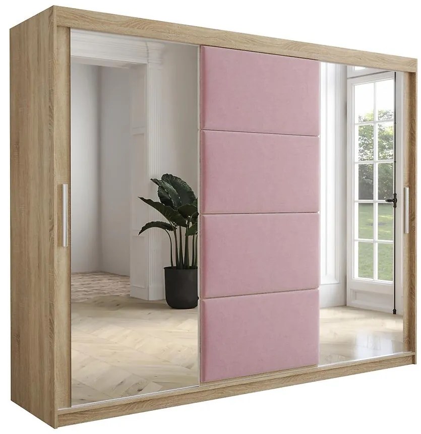 Skriňa Tapi 250 Dub Sonoma/Ružová