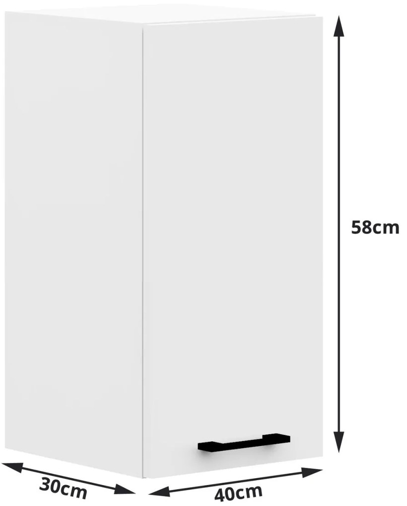Kuchynská skrinka Olivia W 40 cm - biela závesná