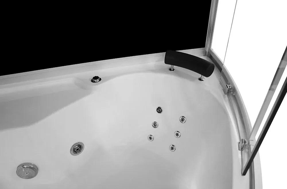 M-SPA kabínová vaňa s hydromasážou čierna 2-miestna 150x150x224cm