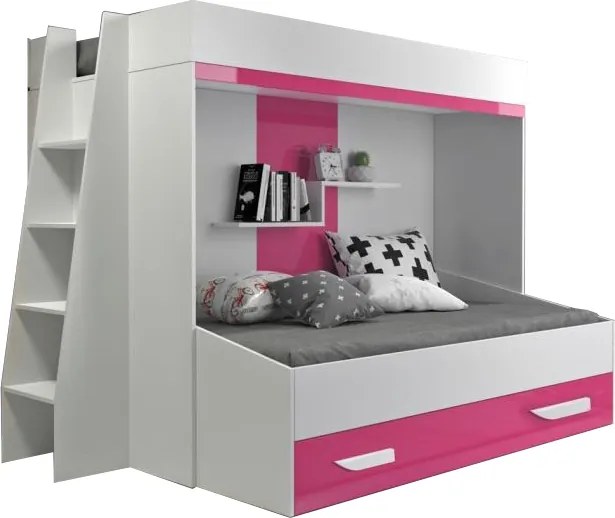 SB Multifunkčná poschodová posteľ Party 17 Farba: Ružová