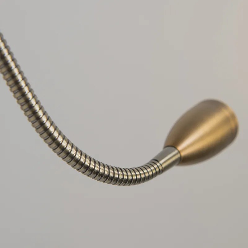 Nástenná lampa bronzová vrátane LED s ramenom na čítanie - Brescia Combi