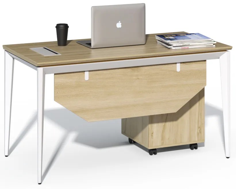 Kancelársky stôl s kontajnerom Houseland Profit Home 02 dub/biely