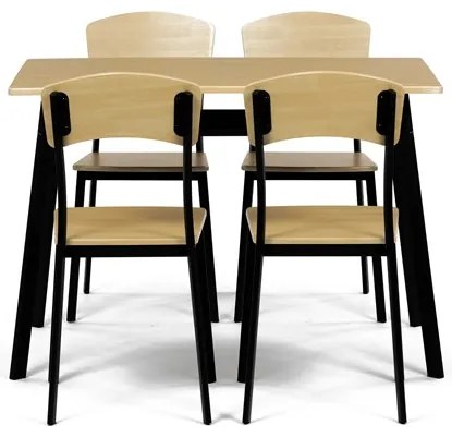 Autronic BONTEC Jedálenský set so 4 stoličkami, 110x70x76cm, mdf, dub, AUT-O2222 OAK Farba: Prírodné