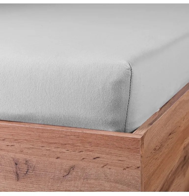 Plachta posteľná sivá jersey EMI, Plachta predĺžená 90 (100)x220