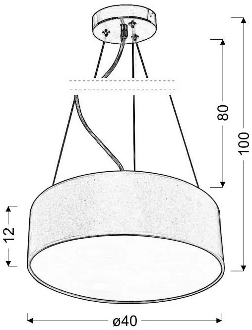 Candellux Šedý závesný luster Kioto pre žiarovku 3x E27 31-67722