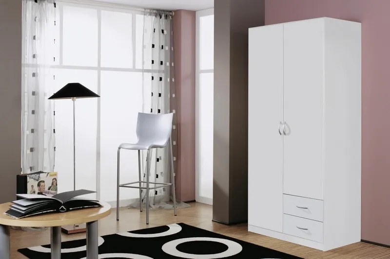 Šatníková skriňa Case, 91 cm, biela