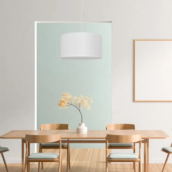 Luster na lanku ALBA 1xE27/15W/230V pr. 40 cm biela