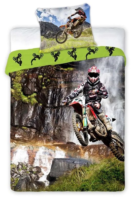 Bavlnené obliečky Motokros 01 140x200 70x90 cm 100% Bavlna Jerry Fabrics
